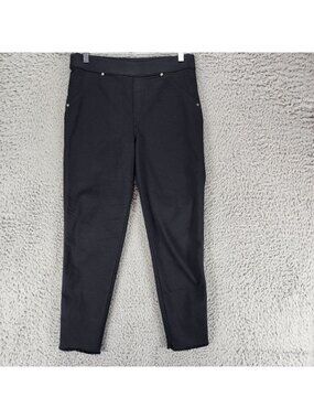 Intro Jeans Womens 6 Black Stretch Denim Frayed Hem Skinny